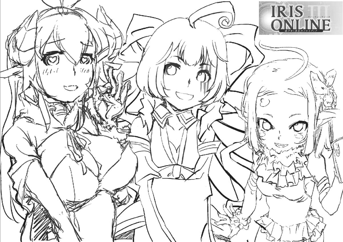 CheeseDeHappy's tweet photo. ラフった。頻繁に落ちるせいでナカナカ進められないなぁ…。
#IO3 #IRISONLINE3 https://t.co/2l5Z48a5a2