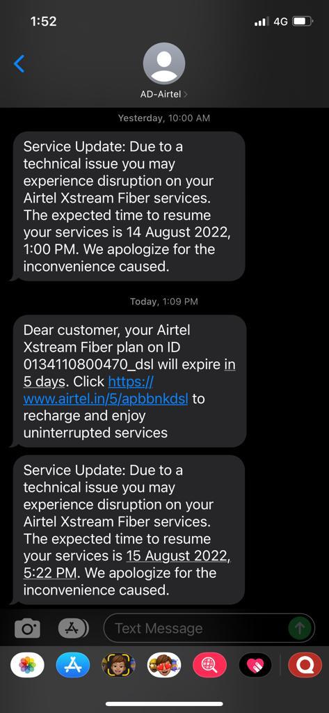 Syedabdulquadir's tweet photo. Here it is again, facing another frequent outage
@airtelindia @Airtel_Presence 
#badservice #outage #AirtelDown #airtelmitra 

Below snapshot for your reference. https://t.co/szBUyufT4Q