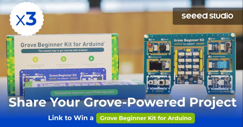 seeedstudio's tweet photo. 🎁To support your @arduino & Grove projects, we are now sending 3 #GroveBeginnerKit to the community.
🌟We’ll pick 3 lucky recipients on 8/25.
Rules:
1. Like & re-tweet❤️
2. Follow @seeedstudio
3. Reply the link to your project(s) that utilizes Grove modules