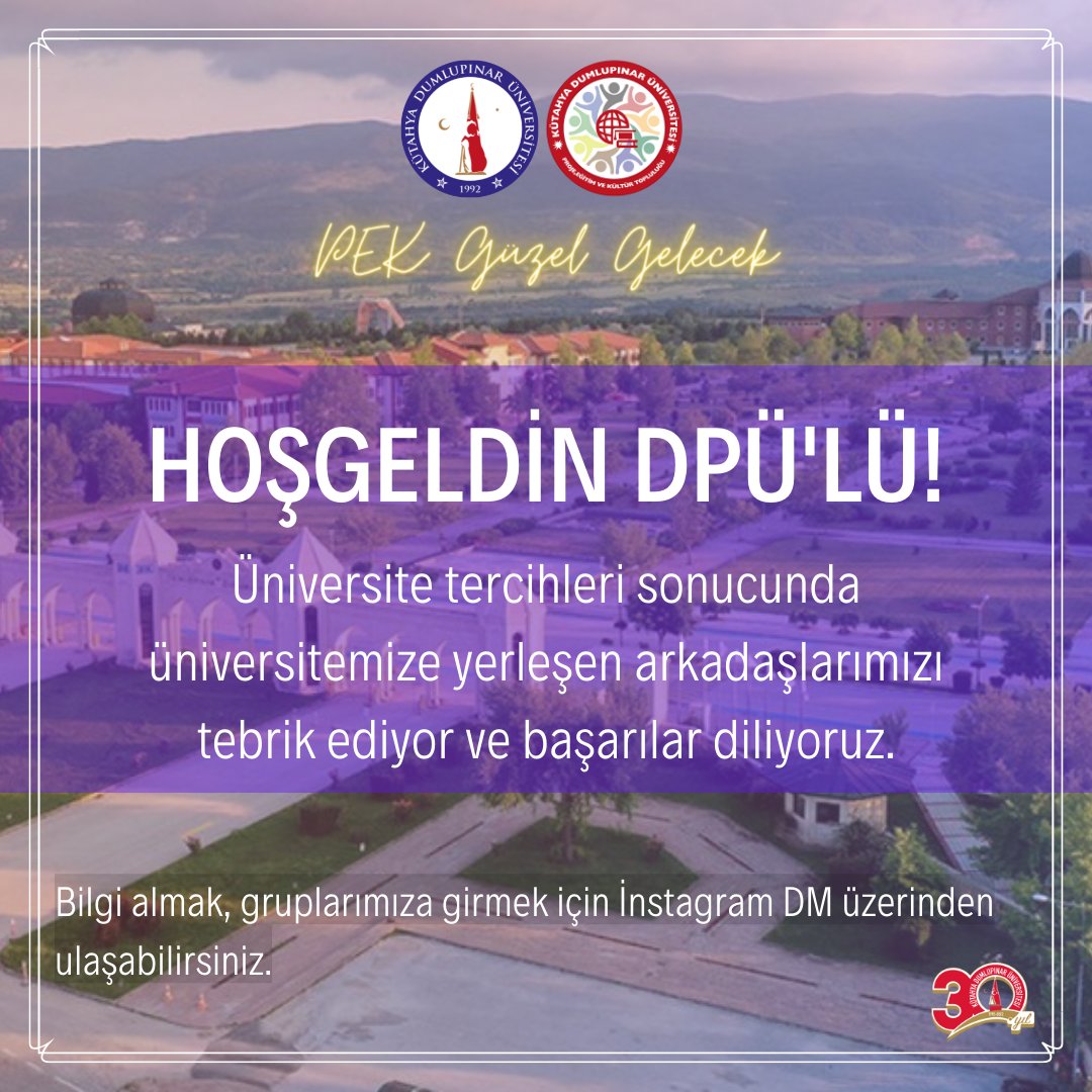 Aramıza hoşgeldiniz!
Kütahya Dumlupınar Üniversitesi Proje, Eğitim ve Kültür Topluluğu olarak her zaman sizinleyiz, bilgi almak ve gruplara katılmak için instagramdan bizlere ulaşabilirsiniz.
İnstagram : <a href="/dpu/">Dragons Power Up!</a>.pek

#tercih2022 #acıklandı