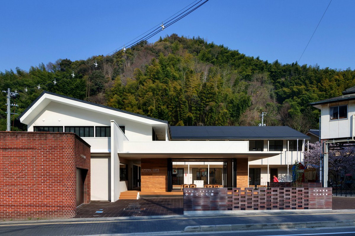 LexiconplusIon's tweet photo. C.O Kindergarten and Nursery by HIBINOSEKKEI + Youji no Shiro  in Hiroshima, Japan is designed based on the interaction between children and space. The separate in-house café acts as an interactive space for children, teachers and parents. https://t.co/caHS2GK0Zg