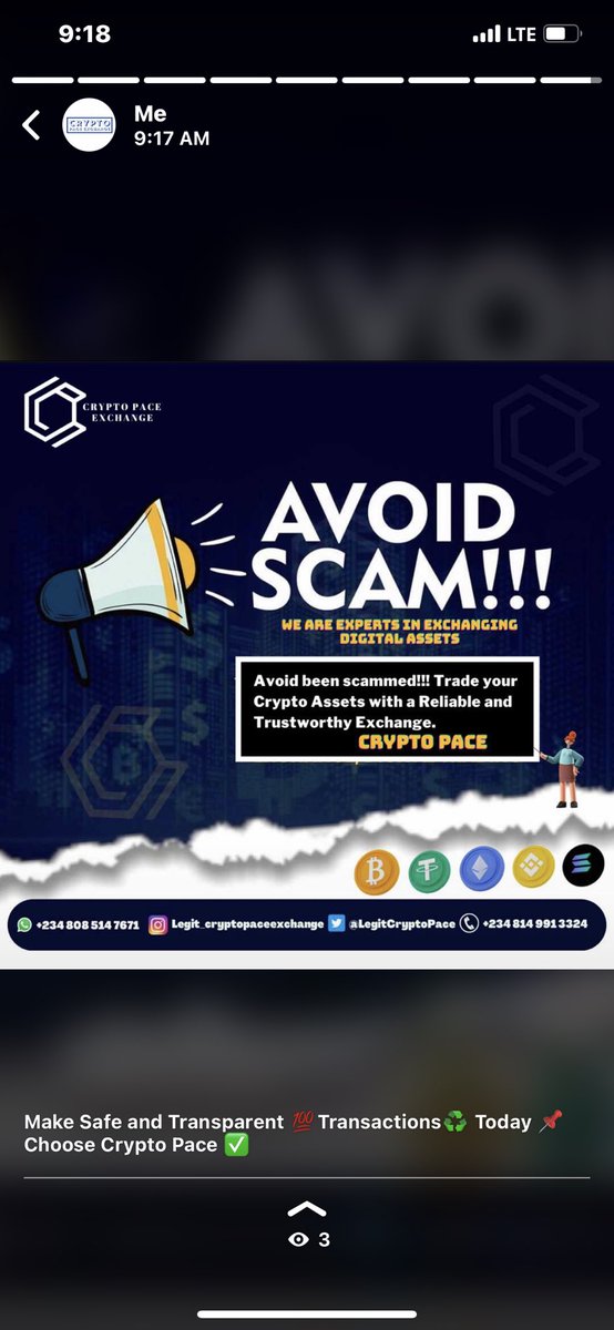 LegitCryptoPace's tweet photo. Make Safe and Transparent 💯Transactions ♻️Today📌 Choose Crypto Pace ✅ https://t.co/EjVUfboYI8