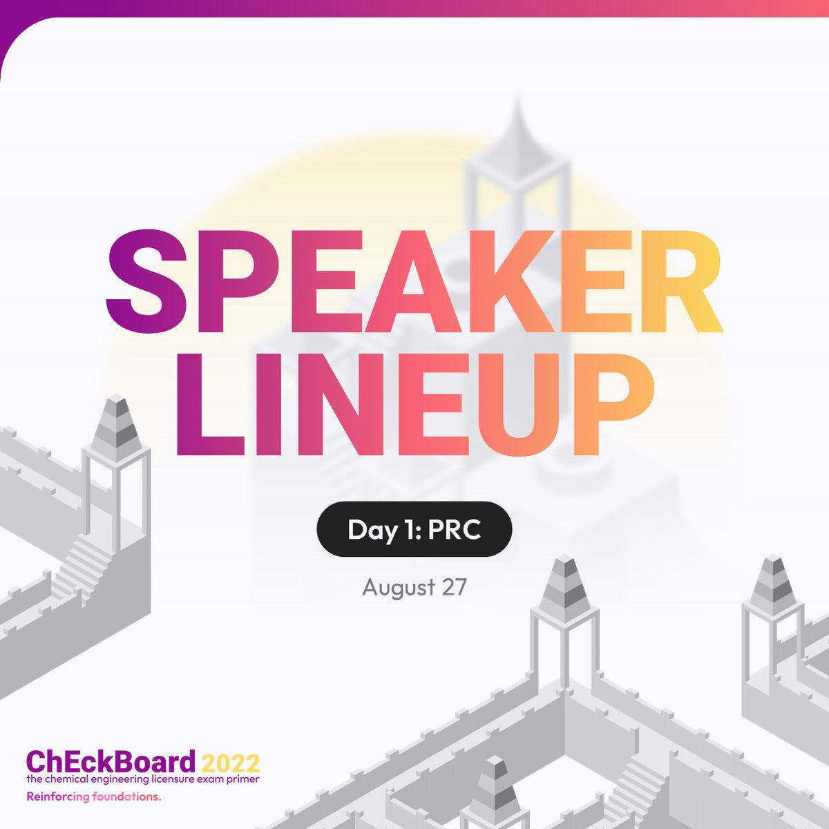 ChEckBoard2024's tweet photo. With FIVE days left before the registration ends, let us meet our esteemed speaker from the Professional Regulatory Board of Chemical Engineering for Day 1 in ChEckBoard!
Sign up now for only Php 120 through: https://t.co/oOuvjKpZyL
#ChEckBoard2022
#ReinforcingFoundations https://t.co/DAYoPhCPJ6