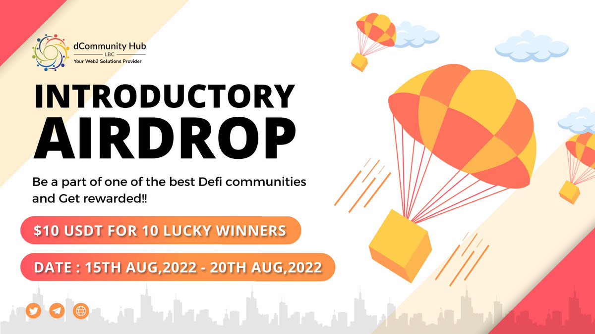 #Dcommunity Introductory #Airdrop is here for you guys!

👉Reward - $10 #USDT X 10 Winners
👉Follow simple steps -gleam.io/competitions/q…
👉Ending Date - 20th Aug

Join now and Get Rewarded 

#Giveaway #AirdropCrypto #Gleam #Airdrop #Airdrops #USDT