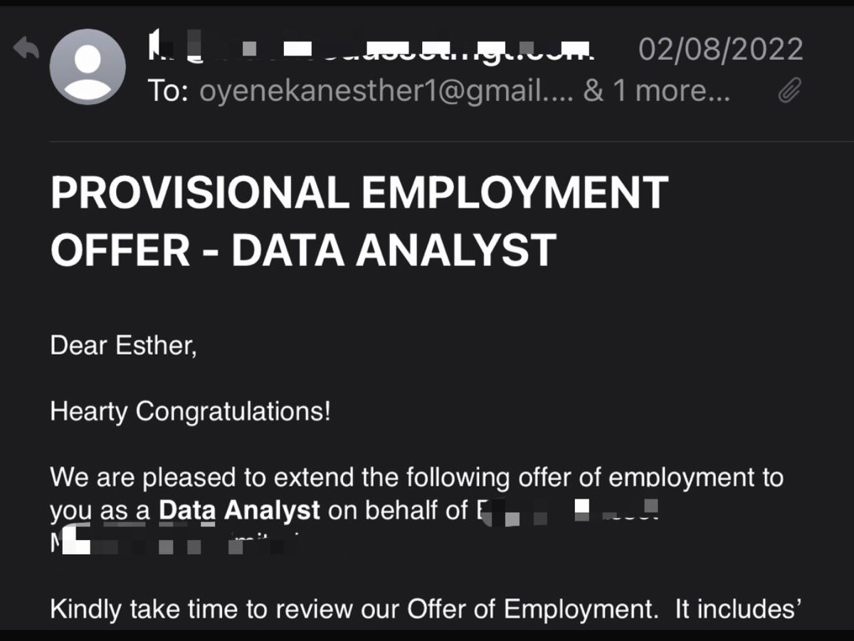 Finally, It has been God. I am so happy to share with you guys I’m starting my first role as a data analyst. Thanks to everyone who supported my journey @ivybarley you are the best gift to me. @Adewaleanalyst thanks for the community @folorunso_ajala thank u.