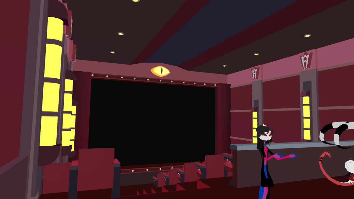 DarkHart7334's tweet photo. sorry been dragging my heels on stuff,got alot of art work im guna post very soon for my ideas on the city but for now heres some pics of the theater (not done) will be up friday the 19th see u then #HasbinHotel #HelluvaBoss #VRC #Bar #Hellbound #Original #DarkHart7334 #Impcity https://t.co/MUeBWYFSyJ