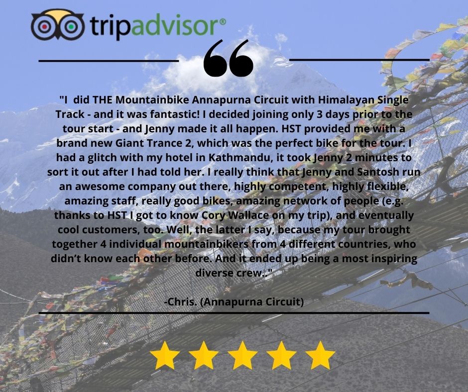 HSTNepal's tweet photo. Himalayan Single Track Guests Reviews in Tripadvisor. 
🙏🙂 https://t.co/KOMLlUABSB