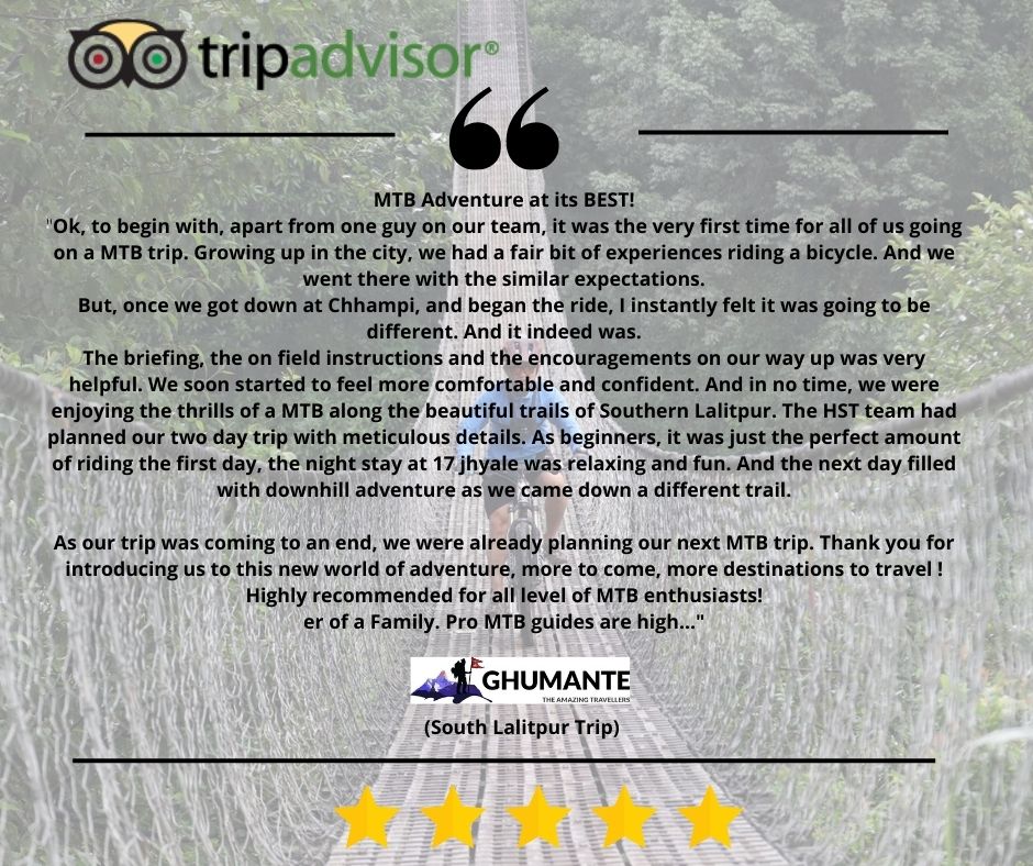 HSTNepal's tweet photo. Himalayan Single Track Guests Reviews in Tripadvisor. 
🙏🙂 https://t.co/KOMLlUABSB