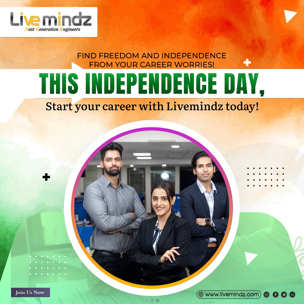 Livemindz1's tweet photo. This Independence Day, find your career independence with Livemindz. Visit https://t.co/YQ90PL77dj today.

#IndependenceDay #livemindz #career #hiring #digitaltransformation #job #work #women https://t.co/LDQSWMGnbg
