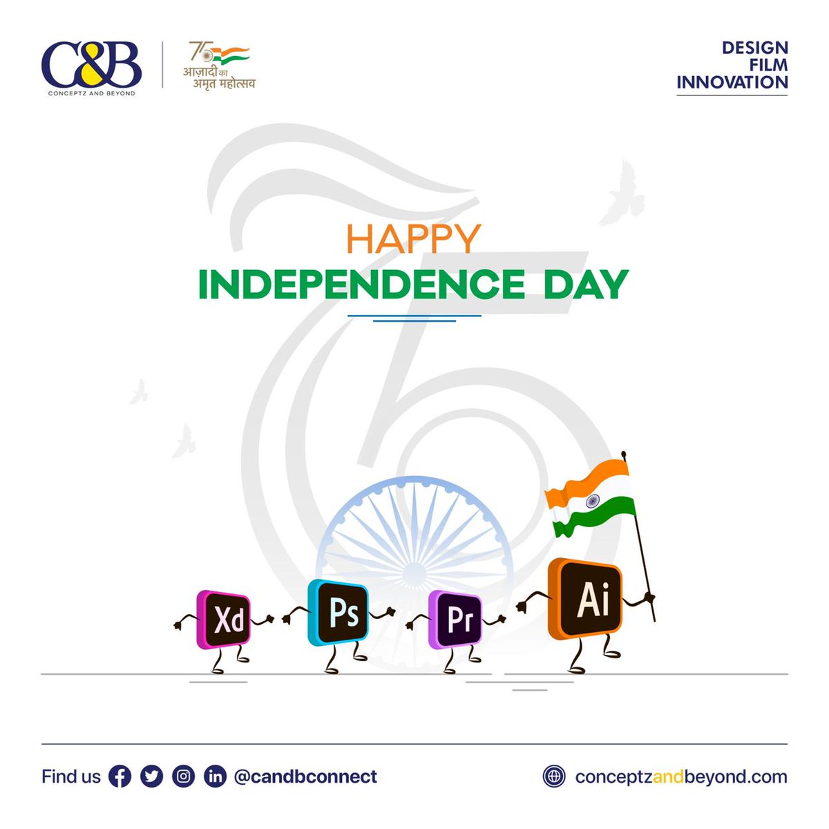 candbconnect's tweet photo. Celebrating 75th Independence Day! Azadi ka Amrit Mahotsav!!

#independenceday #india #indianindependenceday #indianflag #AzadiKaAmrutMahotsav #candbconnect #conceptzandbeyond https://t.co/WigolDoRYZ