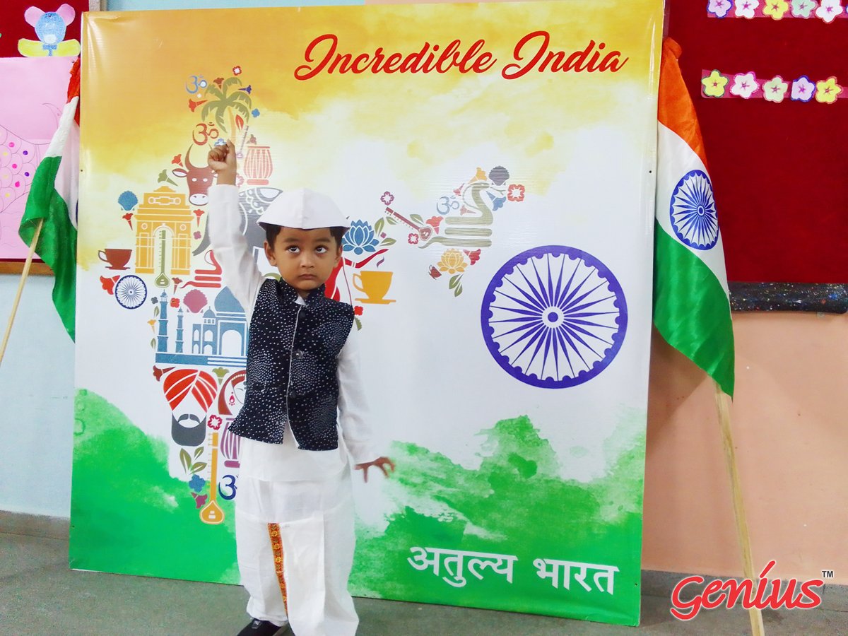 GeniusRajkot's tweet photo. With the national Leaders' & Soldiers’ costume, Nursery students of Genius Kids Kingdom shared the feeling of patriotism.
#rajkot #teacher #cbseboard #education #GeniusSchool #GeniusEnglishMediumSchool https://t.co/ZhBlowQq1l