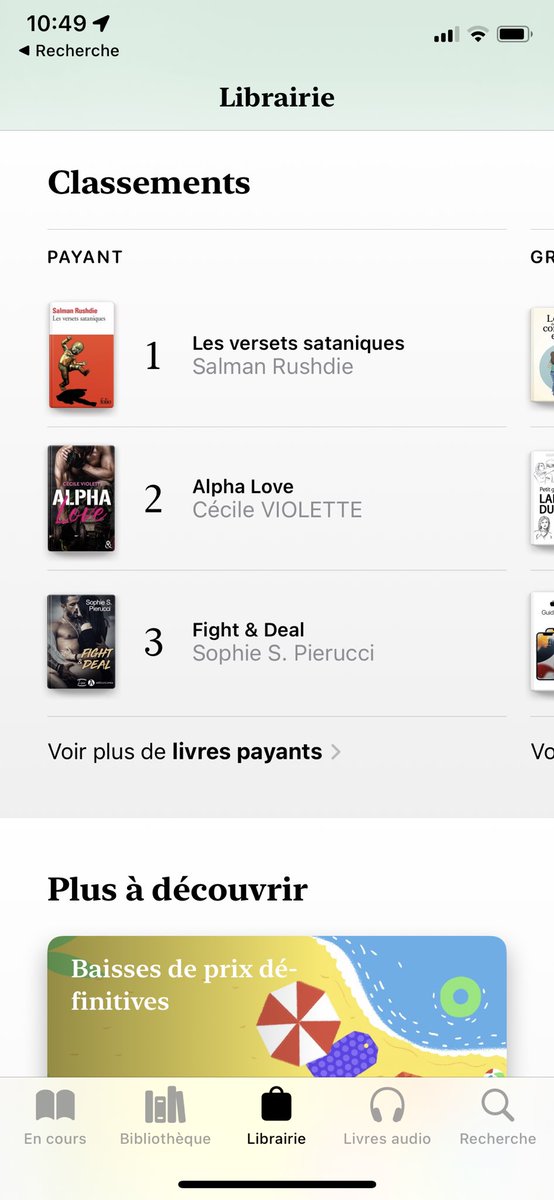 Les versets sataniques qui détrônent les romans à l'eau de rose du top iBooks et Amazon qu'ils squattent habituellement.... comme quoi, y'a aussi des bonnes nouvelles inattendues !