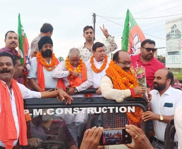 प्रदेश अध्यक्ष बनने पर बड़े भैया अरुण साव जी का बिल्हा विधानसभा में भव्य स्वागत किया गया💐