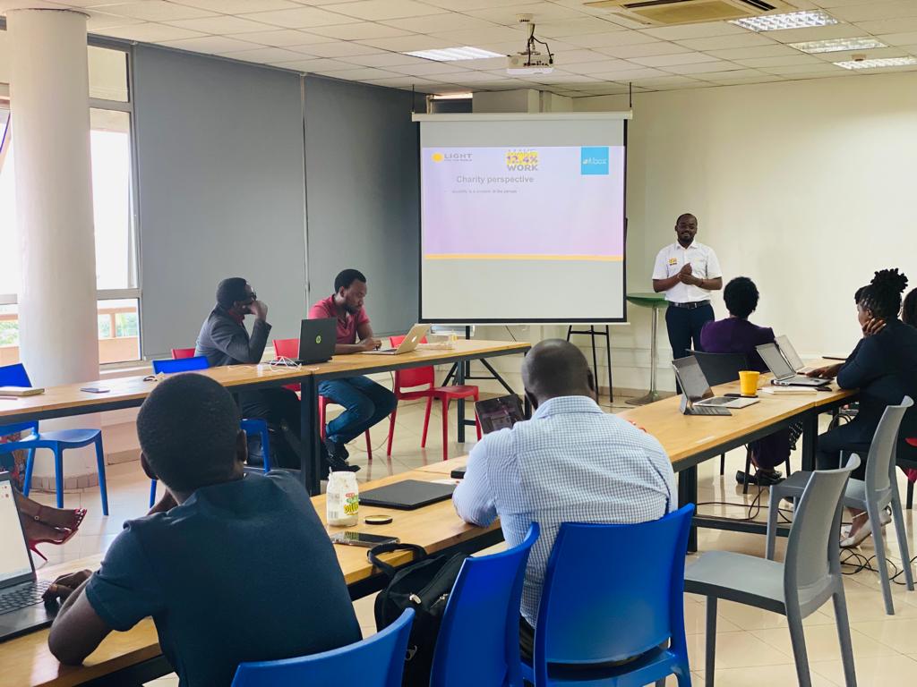 OutboxHub's tweet photo. "People just have impairments either physical, hearing, sight until they meet a barrier. Only then can they be called Disabled".

This morning, we had a training on Disability Inclusion with the team from @WeCanWorkUG. 

#InclusionUG https://t.co/1AIpCzgA8D