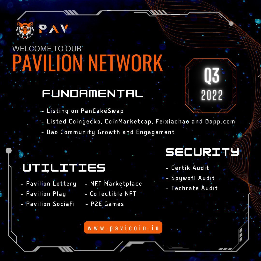 pavcoin's tweet photo. Pavilion Roadmap 
Website: https://t.co/9CMW17DG5z
Telegram Group: https://t.co/jNTChC9hfS
Telegram Channel: https://t.co/xQvzXCB2fb
Youtube: https://t.co/si14UAuRtv
IG: https://t.co/kulcyeMf37
Facebook: https://t.co/SYQkuyUK6J
$PAV #nft #Pavicoin #PavilionNetwork https://t.co/pp14JmUfhh