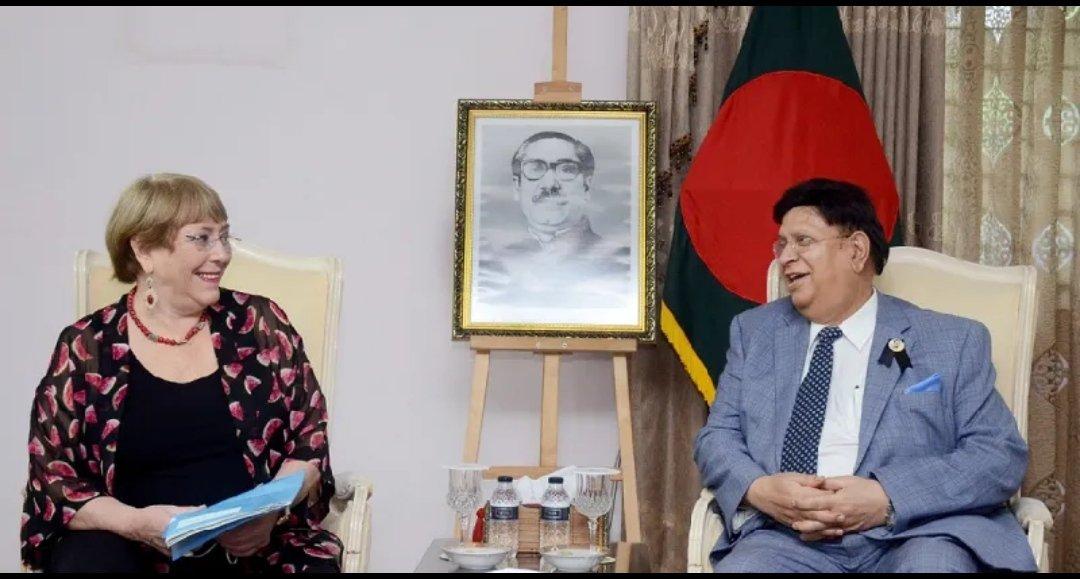 rc_jaber's tweet photo. Acknowledging Bangladesh’s great difficulty in dealing with the Rohingya crisis, UN High Commissioner for Human Rights Michelle Bachelet on Sunday assured the UN’s continued efforts to realize safe and voluntary return of the Rohingyas to Myanmar. https://t.co/RQPPElCkM0