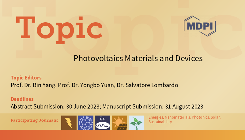 #mdpienergies #energiestopics

📢 Glad to inform you that together with @Nano_MDPI, @Photonics_MDPI, @MdpiSolar and @Sus_MDPI, Energies organizes a topic 'Photovoltaics Materials and Devices'.

👉 More information: mdpi.com/topics/Photovo…

#solarenergy #electricalpower