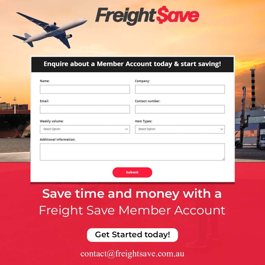 Say goodbye to freight contracts with our free Member Accounts. No contracts, no setup fees, monthly account fees or minimum spending.

#FreightSave #FreightManagement #FreightManagementplatform #shipping #shippingaustralia  #newmemberaccount #freightdelivery #palletfreight