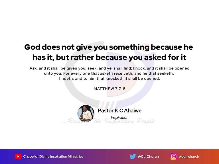 CdiChurch's tweet photo. Welcome to a brand new week; May God give us all we've asked for in this season, Amen!
Swipe to read and claim this weekβs confession π
#thecdichurch
#confessionfortheweek https://t.co/yJxpBkvLET