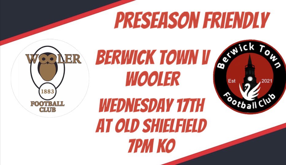 Getting to the closing stages of preseason Before the league kicks off on the 3rd of September, we welcome fellow North Northumberland league side Wooler FC - First Team to Old Shielfield.