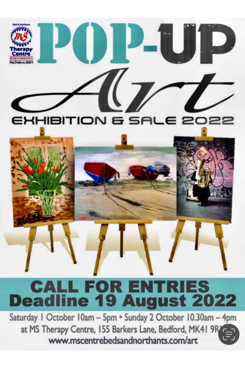 millibela's tweet photo. Call for artist!
Our exciting exhibition @MSTherapyBeds
Deadline Friday 19 August so
Sign up now!
Please visit:
https://t.co/QcIFdZFESI
Please Retweet #thankYou #artists #artexhibition #MScharity #art4sale #MSTC #Bedford #art #supportingartists #supportingcharity #fabevent https://t.co/hZl5neB0bf