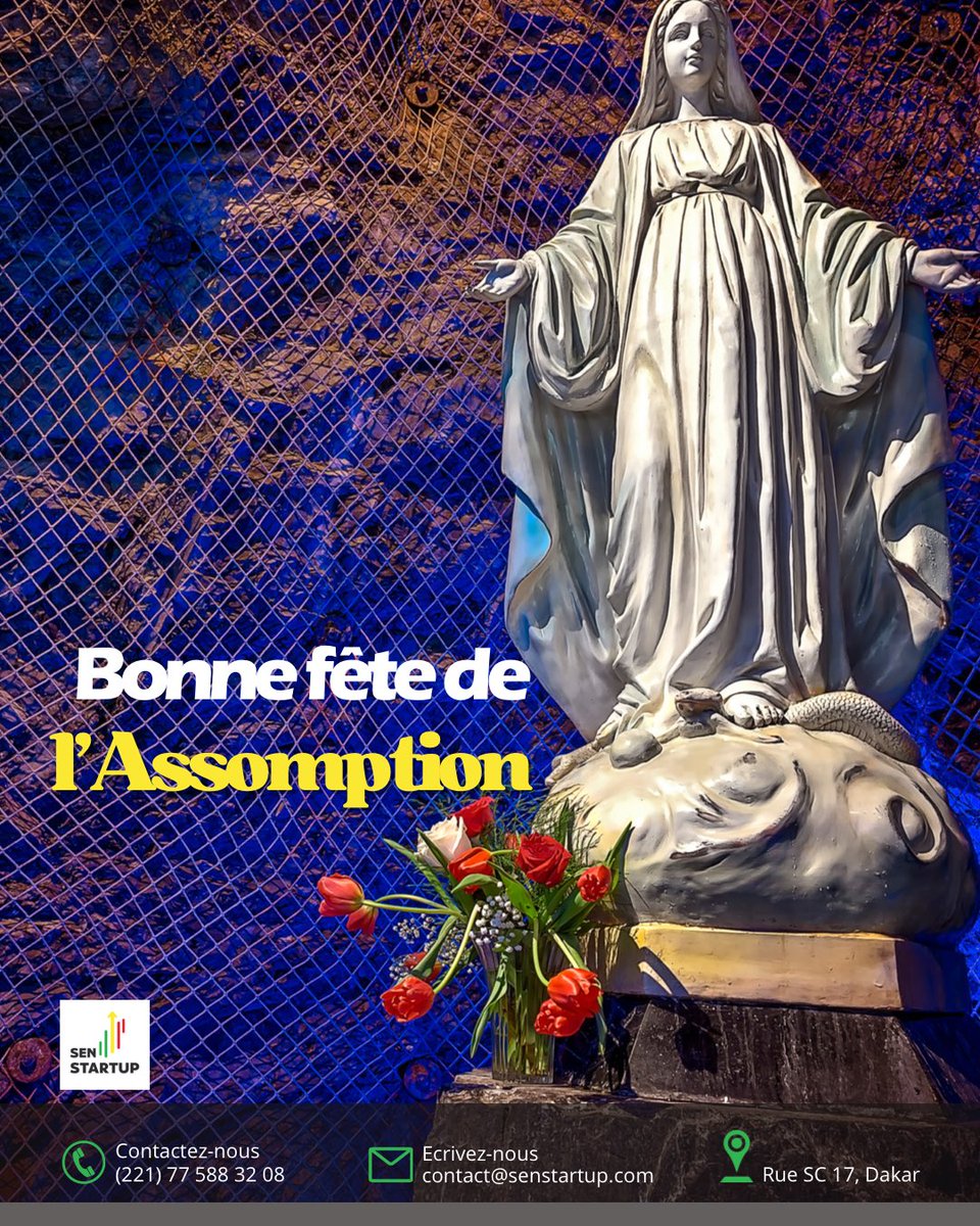 senstartup's tweet photo. Bonne fête de l’Assomption à toute la communauté Chrétienne !!!!
#fete #senstartup #GIZ #PACAO https://t.co/jjKJAgmZBx