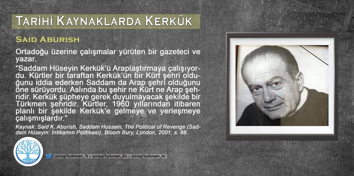 IraqiTurkmen_Tr's tweet photo. Tarihi Kaynaklarda Kerkük

"Bu şehir ne Kürt ne de Arap şehridir. #Kerkük, şüpheye gerek duyulmayacak ölçüde bir #Türkmen şehridir." https://t.co/7jiLpUzhJu