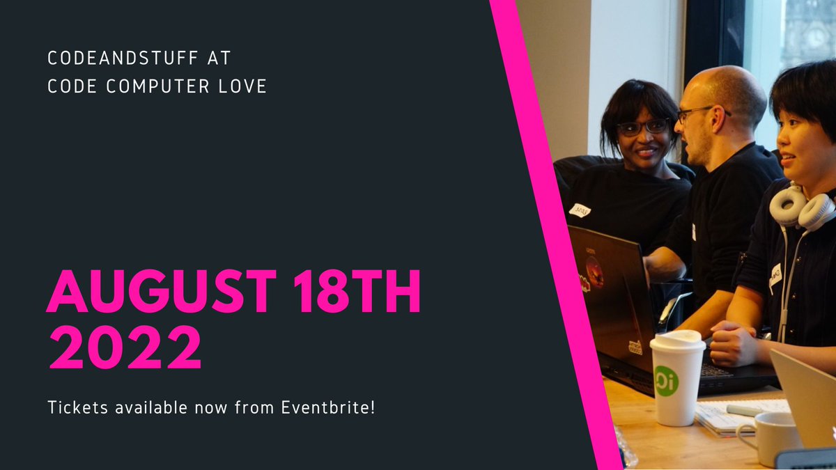 CodeAndStuff_uk's tweet image. We're excited to host our first event with Code Computer Love! Come join us this Thursday if you're learning to code, or even just thinking about it.
Tickets available on Eventbrite: ow.ly/F4gP50Kjj01
#CodeandStuff #Womenintech #nonbinaryintech #codenewbies #code
