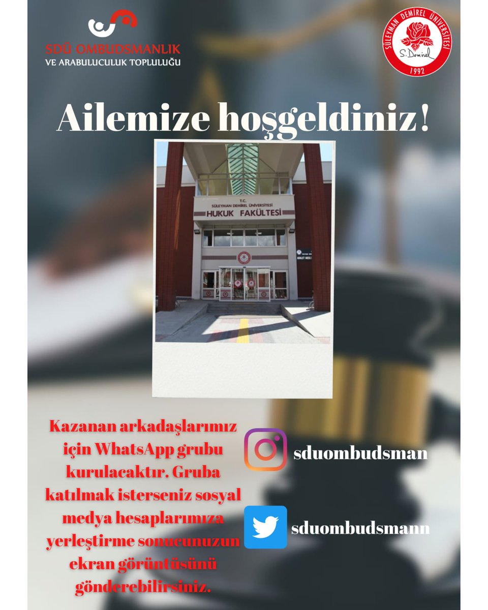 SDÜ Ombudsmanlık ve Arabuluculuk Topluluğu tweet media