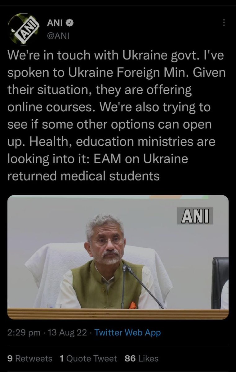 Honourable @DrSJaishankar sir,During LokSabha session you said that you were Frustrated with many of the UkrainianUniversities.Just think about us what we go through,Kindly urge your minister friends @mansukhmandviya @EduMinOfIndia to give some positive response. #studentsindark