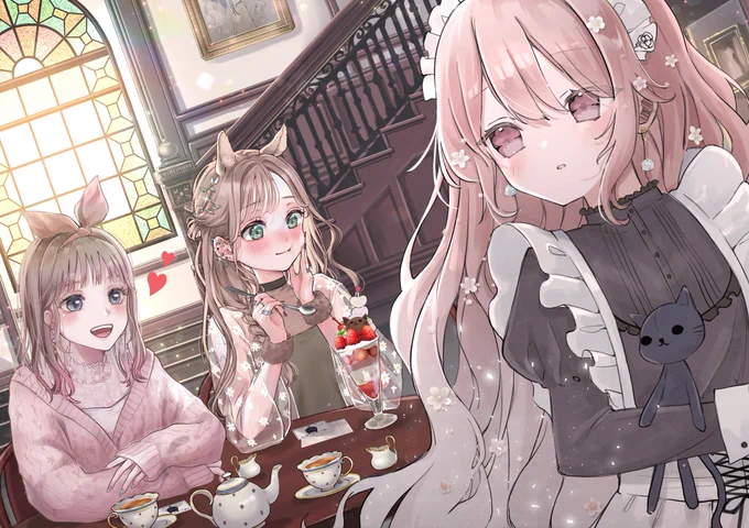 相互ちゃん達との合作〜コテキャデザインしてもらった一番右の子がさとちです❀.(*'▽`*)❀.お互いのイメージを出し合ってキャラデザするの恥ずかしかったけど合作またやろうねぃ相互ちゃんはツリーへ ▷▷ 