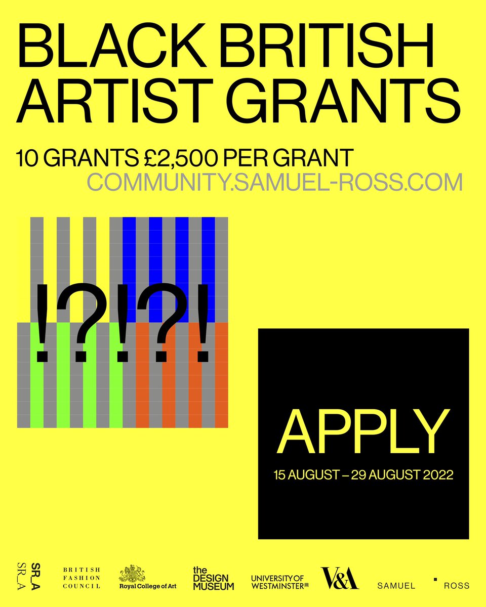 SRD_____'s tweet photo. APPLY - BLACK BRITISH ARTIST GRANTS - https://t.co/jHVs5rWizz https://t.co/RDGJVpbQn3
