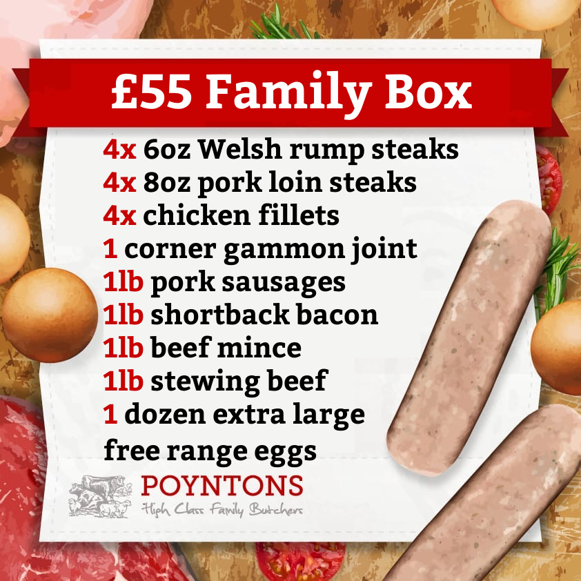 #HappyMonday - weather's all change but I think we're ready for a bit of rain, aren't we? 

Our £55 FAMILY BOX has got all the meat you need to whip up delicious meals 7 nights a week! 

Buy in store or order online poyntonsbutchers.co.uk - FREE LOCAL DELIVERY!