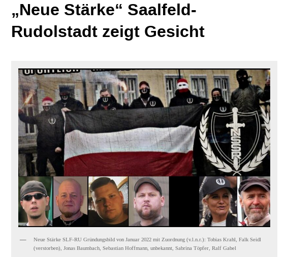 Recherche_Jena's tweet photo. (1/5) Hetzkundgebung in Saalfeld, Übergriffe in Erfurt – die „Neue Stärke Partei“ stellt eine Bedrohung dar. In Saalfeld-Rudolstadt wollen die Nazis seit Januar einen Stützpunkt haben – aus aktuellem Anlass stellen wir die Beteiligten und deren Umfeld vor:
https://t.co/Sq6fXL7fKN https://t.co/l4lHM4XpRp