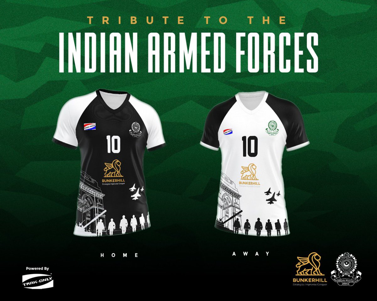 Halftimesport13's tweet photo. 🔴OFFICIAL🔴
@MohammedanSC launches their new kits for the season 2022-22 with @trakonly ⚫️⚪️
Paying sincere respect and tribute to the Indian Armed Forces 🙏💐
JAI HIND 🇮🇳
How would you rate this one ?
#JaanJaanMohammedan
#OfficialKitLaunch https://t.co/9Qs7ORy8La