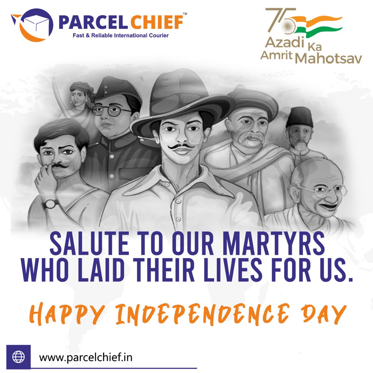 ParcelChief's tweet photo. Parcel Chief and Family, wishing you all a very Happy Independence Day.

#IndependenceDay  #AzaadiKaAmritMahotsav  #IndependenceDay2022  #ParcelChief #internationalcourier #courierservice #IndiaAt75 https://t.co/yjGAUL6DXr