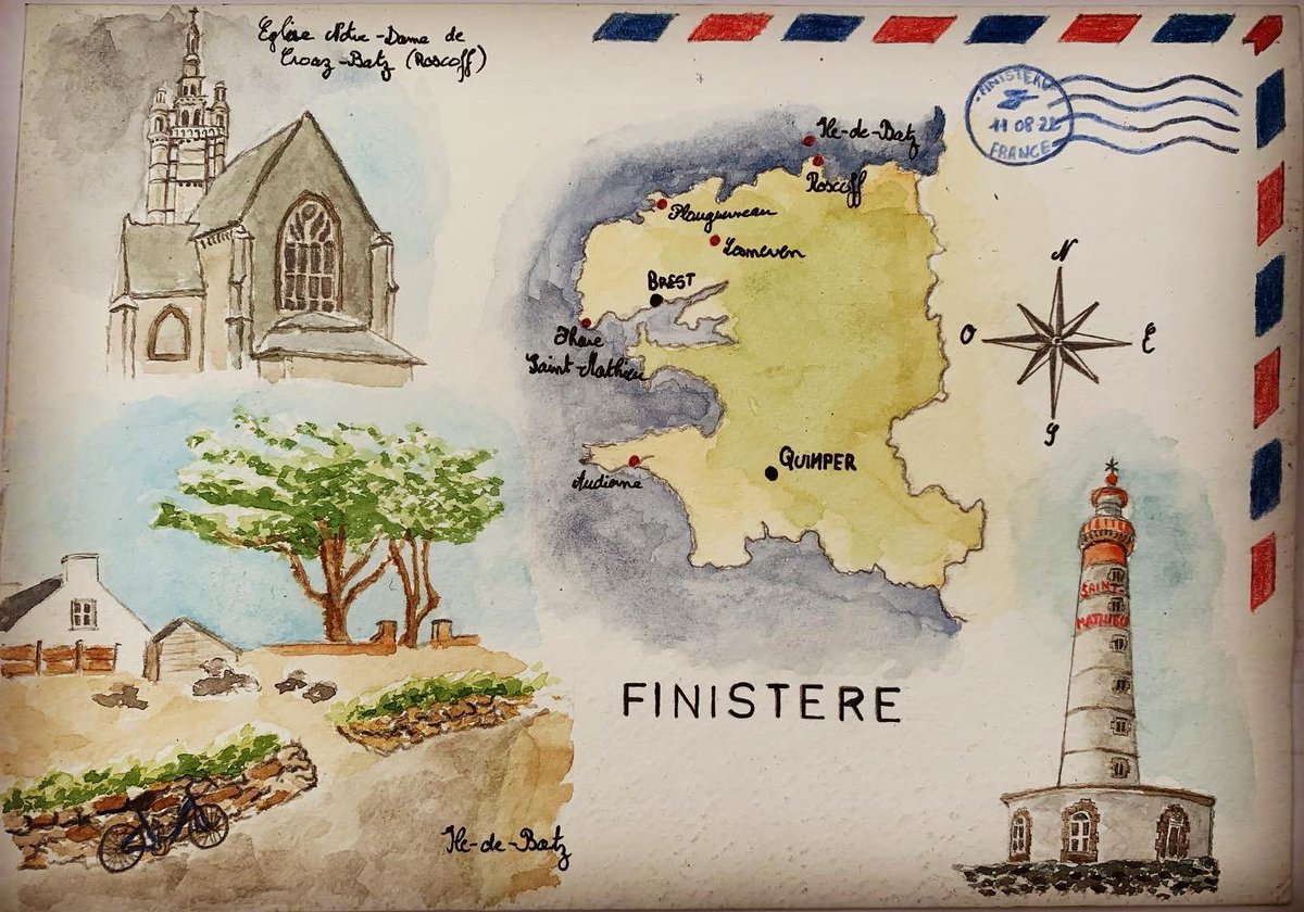 AlexandreBrzh's tweet photo. Carnet de voyage en @finistere_29 🎨🗺⚓️ #aquarelle #Bretagne #Finistere #France https://t.co/06kGp58yyE