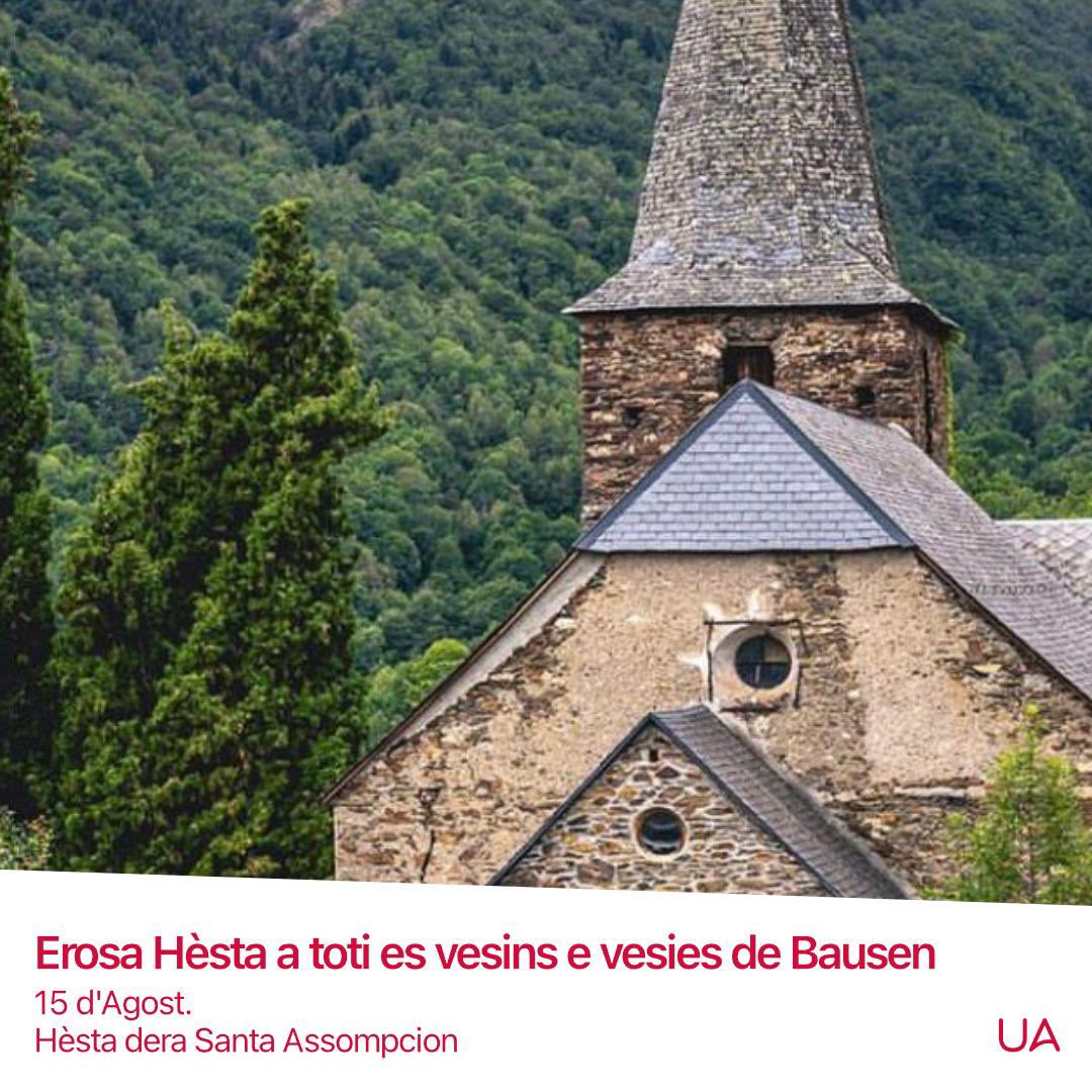 unitatdaran's tweet photo. Volem felicitar as vesins e vesies de Garòs, Bausen, Vilamòs, Montgarri, Mont, Gausac, Bossòst e Vila ena sua Hèsta Major dera Santa Assompcion.
Erosa Hèsta Major!🥳
#UnitatdAran #ValdAran #Garos #Bausen #Vilamos #Montgarri #Mont #Gausac #Bossost #Vila #SantaAssompcion https://t.co/rOM2RUbp1z