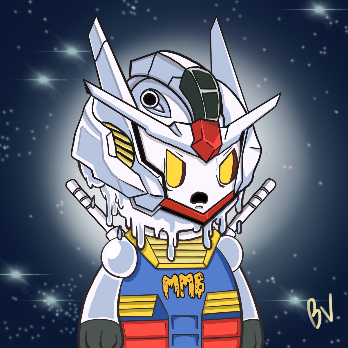 I have always been a huge #Gundam fan. Now I am a huge <a href="/meltingmoonboy/">Melting Moonboy</a> fan. An art collab seemed like the only logical choice. 

“Sometimes you just have to reach out and take what you need instead of holding back.” – Fon Spaak

#StayMelty #BuildAMoonboy #MyMoonboy #CNFT #Fanart