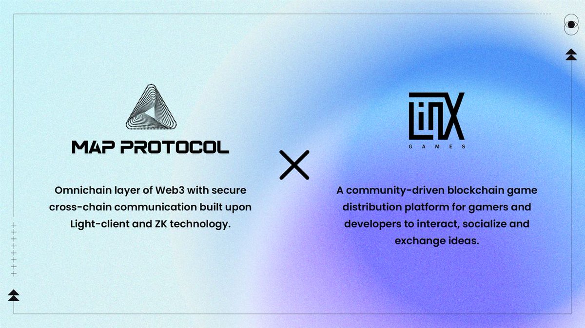 MapProtocol's tweet photo. 🍾 We're excited to announce our strategic partnership with @linx_games, a community-driven blockchain game distribution platform. 🚀

 @MapProtocol will provide omnichain infrastructure for GameFi under Linx Games and incorporate omnichain concept to #GameFi🎮🔥 https://t.co/y3H1Uzs8EC