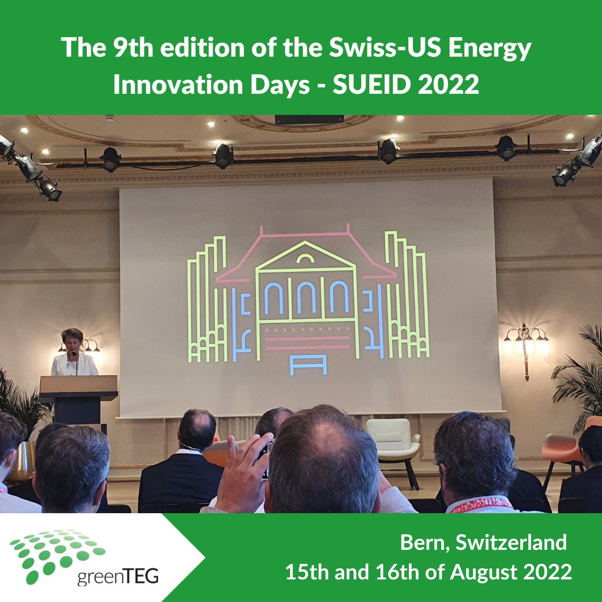 GreentegB's tweet photo. @greenTEGAG Today and tomorrow, we are attending the 9th edition of the Swiss-US #Energy #Innovation Days – SUEID 2022 in Bern (CH), meeting together with experts in the field to accelerate the energy transition! #sustainability #SUEID2022 #energyefficiency #smartbuildings https://t.co/xGKyKnS7p7