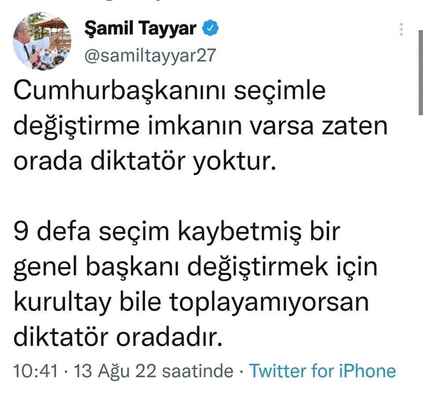 hem diktatör diyorlar hemide seçimle devireceğiz diyorlar
eğitimli insan olmak başka bir şey  !!!!!!!!

#BeklenenOldu  Ekrem  #sedatpeker
Tarım Kredi'de  Ankara'ya  #halkbank 
Sedat Peker  İSTİFA EDİN