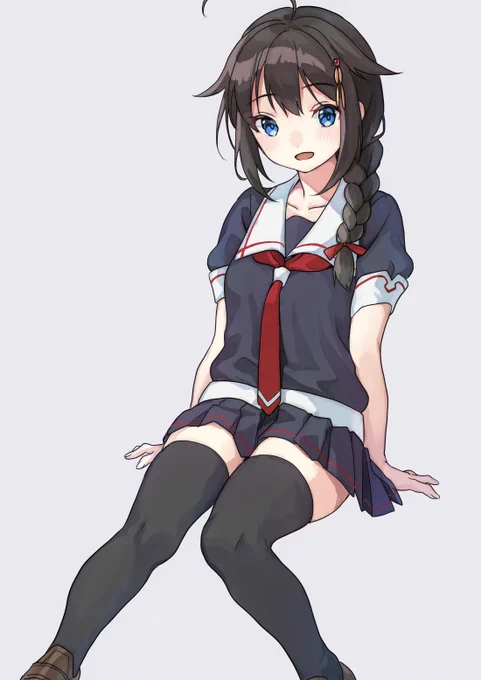 お題箱から、黒ニーソ時雨改二 #艦これ 
