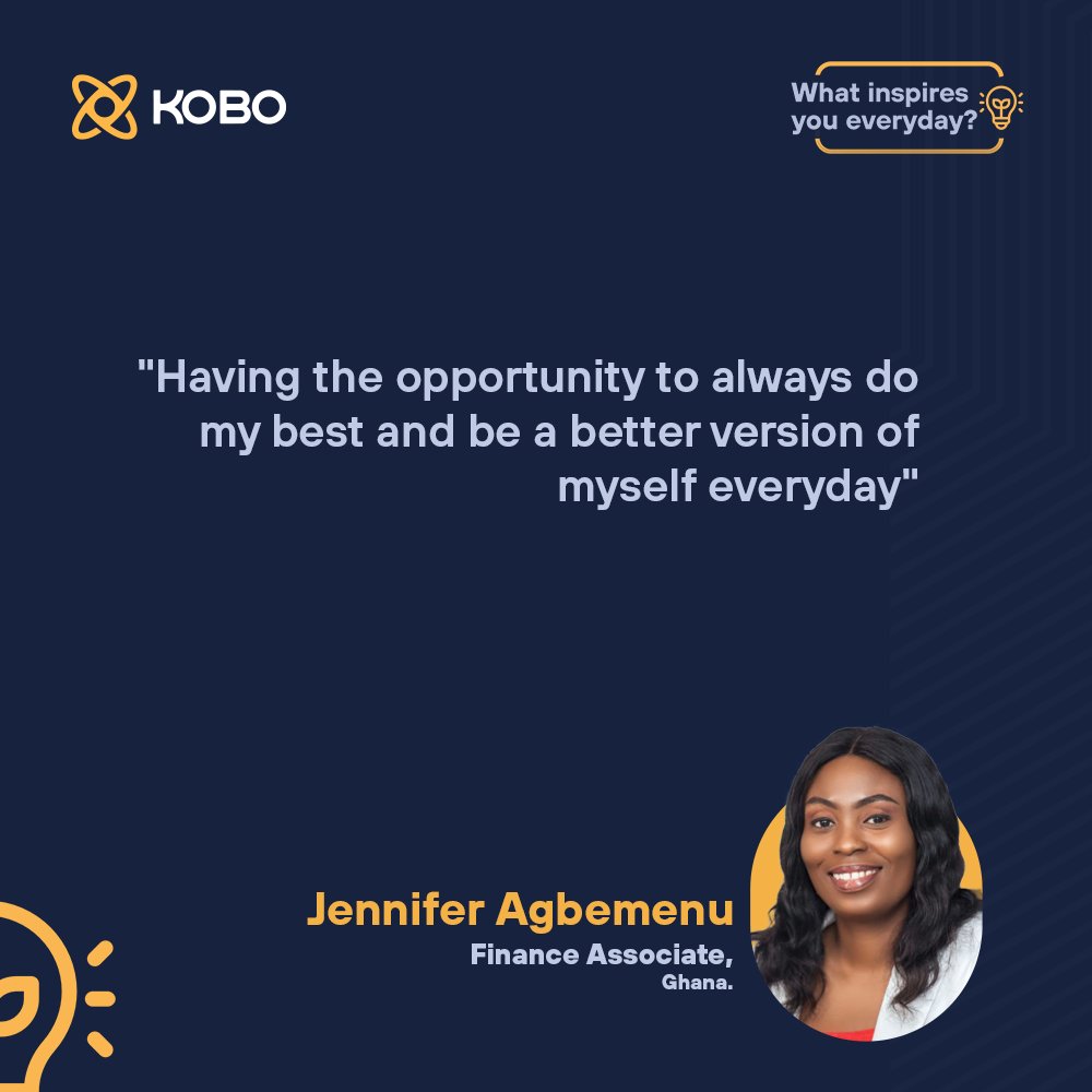 kobo_360's tweet photo. Begin your week with some #MondayMotivation from Jennifer Agbemenu from #Ghana; by using every opportunity given to do your best and be a better version of yourself daily.

#KOBO360 #KOBOSquad #WhatInspiresYouEveryday https://t.co/yHtjxLOEvc