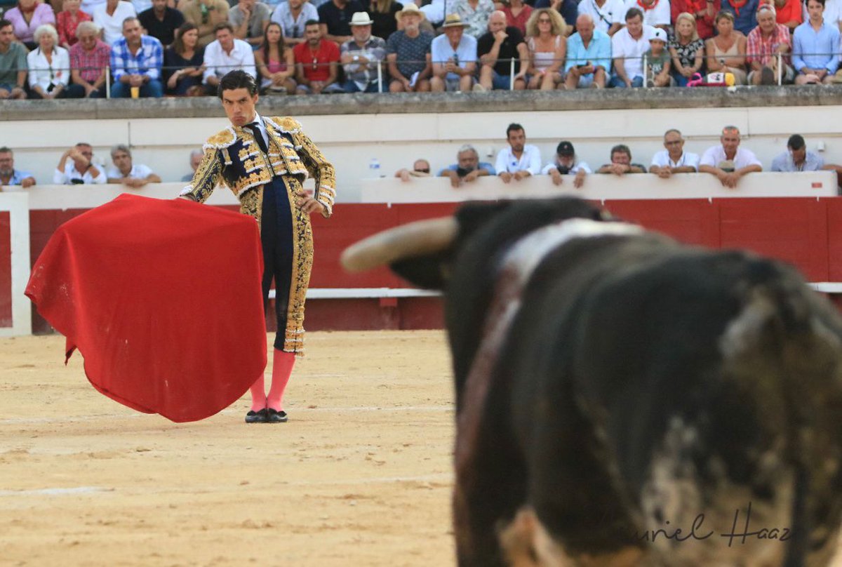 Que manera de citar al toro. Pablo Aguado ayer en Béziers.