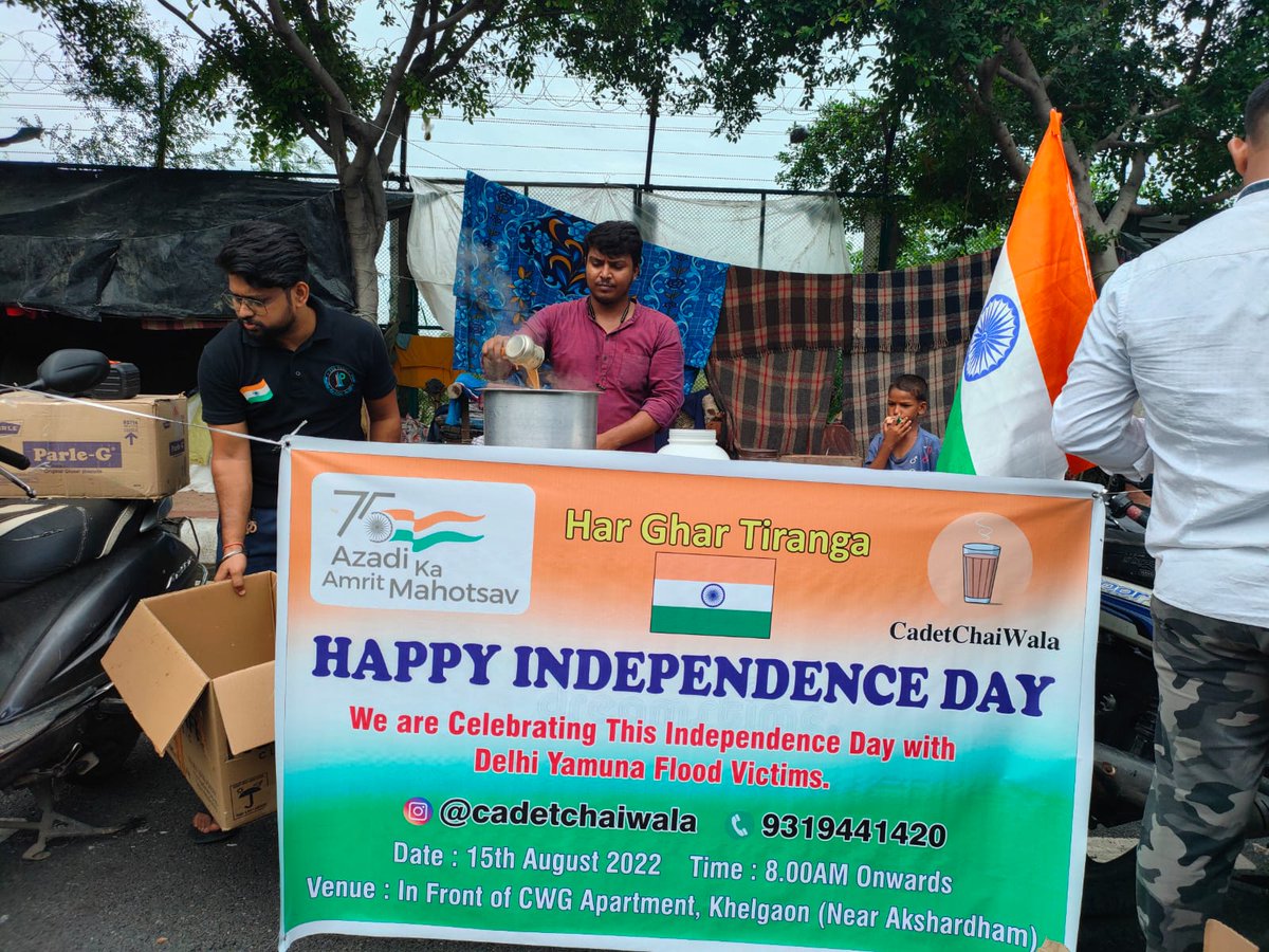 vikasku91566856's tweet photo. Happy Independence day 🇮🇳❣️💫
#cadetchaiwala #delhiflood #HappyIndependenceDay
We are celebrating this independence day with delhi flood victims❣️
@DrKumarVishwas  @Prafull_mbachai @ANI  @AwanishSharan  @tbhAnubhav  @ArvindKejriwal https://t.co/anFnik0WEz