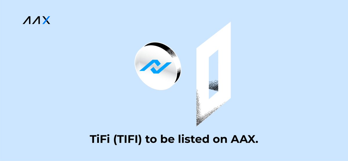 TiFiToken's tweet photo. 📢Listing !!!
#AAX will list #TiFi on its #exchange🔥

⏰Deposit Starts: 09:00 🗓Aug. 17, 2022 (UTC)
⏰Trading Starts: 09:00 🗓Aug. 18, 2022 (UTC)

📈Trading Pair: $TIFI / $USDT 
👉Details: https://t.co/9TsFbQYLio

#TiFiToken #Listing #AAX #CEX #CoinMarketCap https://t.co/vl5ukYdw9k