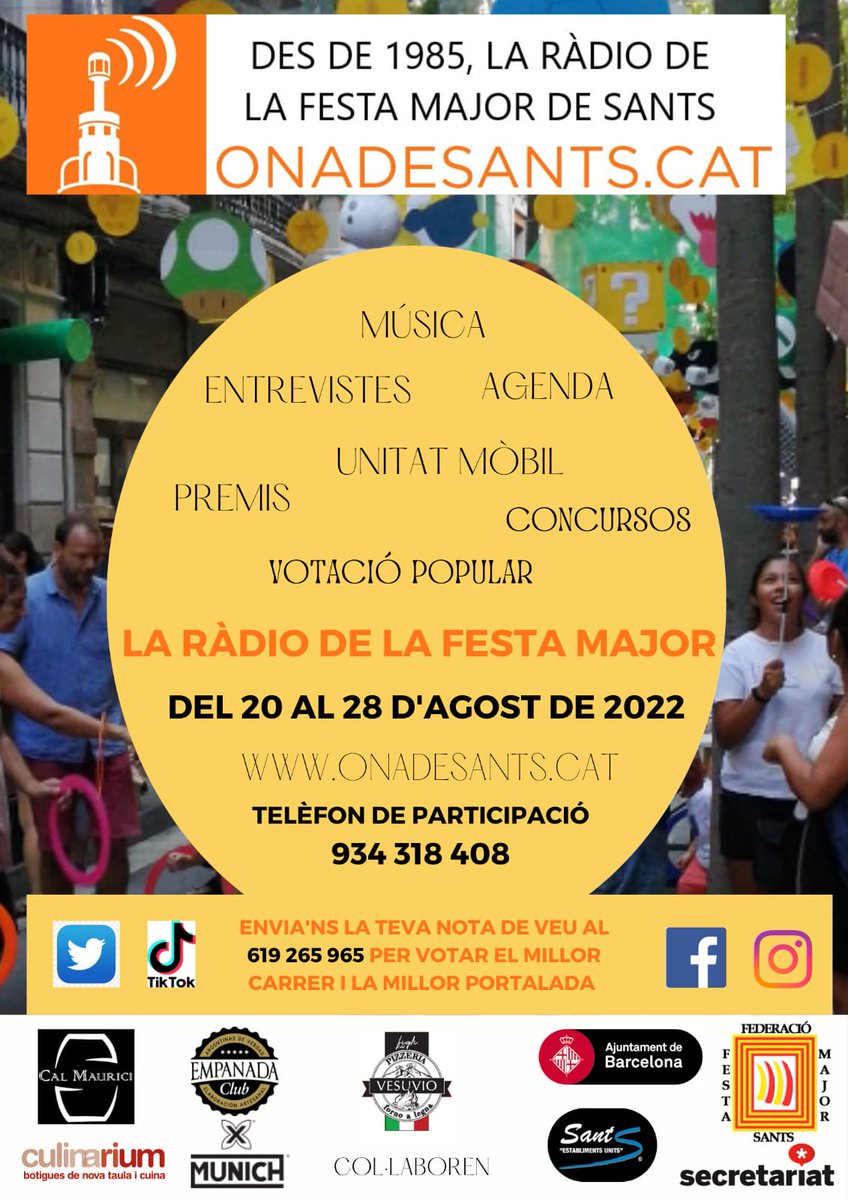 EstacioProxima's tweet photo. Les festes de Sants a @onadesants https://t.co/e7YiEijNjn