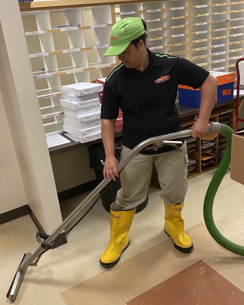 Nicole is extracting water out of this commercial water loss in Charleston, WV. Great job. 😄