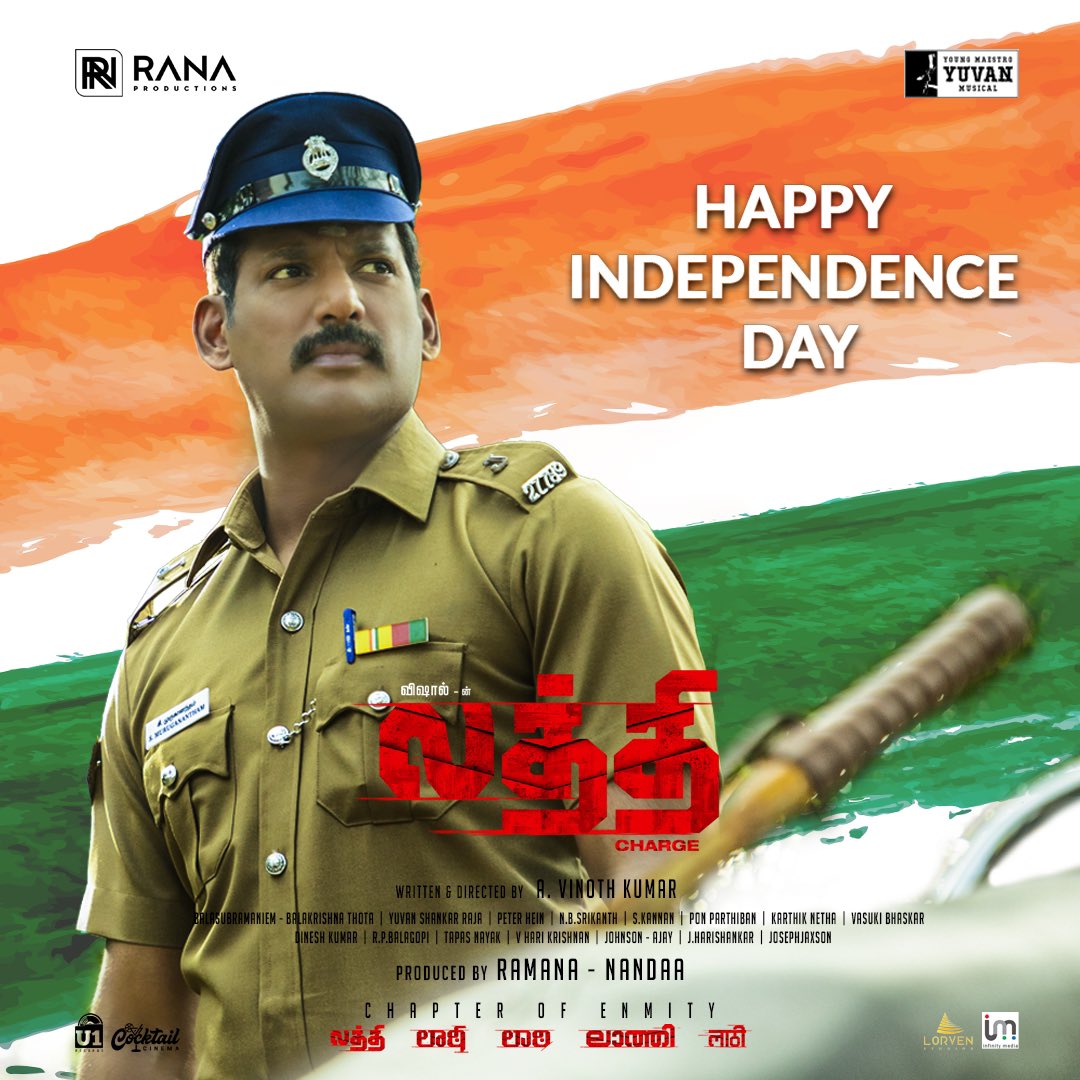 VishalKOfficial's tweet photo. Happy Independence Day !!

#IndependenceDay2022
#Laatti #LaththiCharge #Laththi https://t.co/qMPTcQDzlM